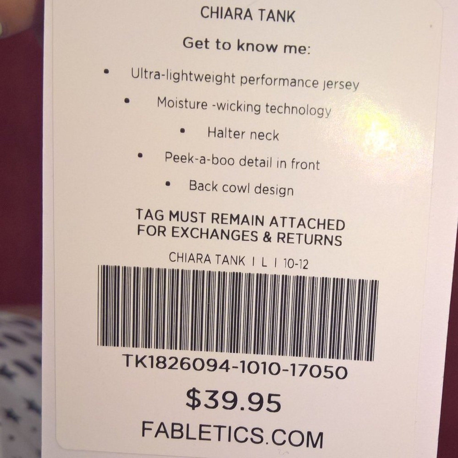 Fabletics Chiara Sexy Halter  NWT Sz L