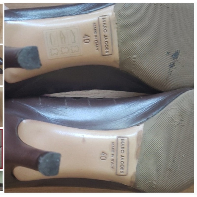 Marc Jacobs Vintage Brown Leather cutout Pumps Sz 40
