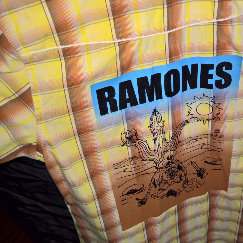 Dragon Fly "Ramones" Vinatge Short Sleeve Button Down Shirt Sz M