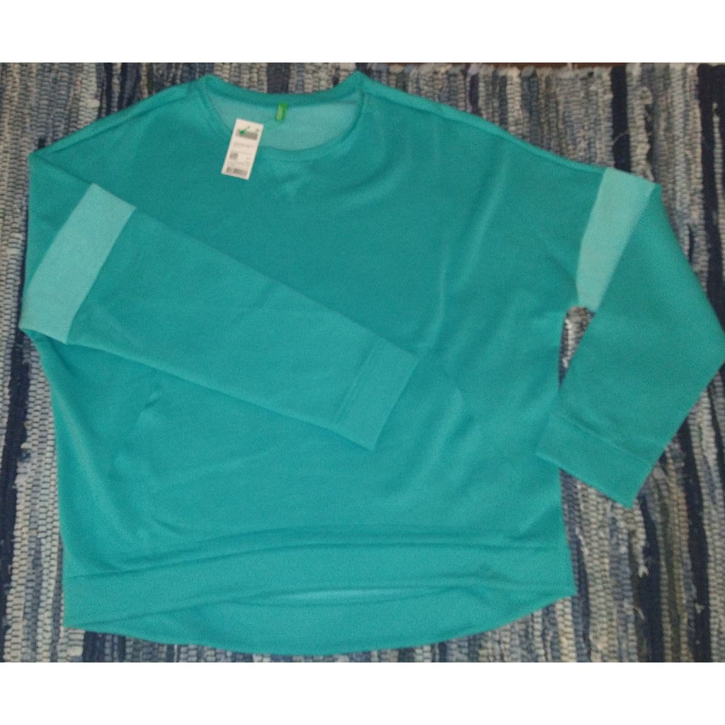 Benetton Teal Pullover with Pocket Sz L