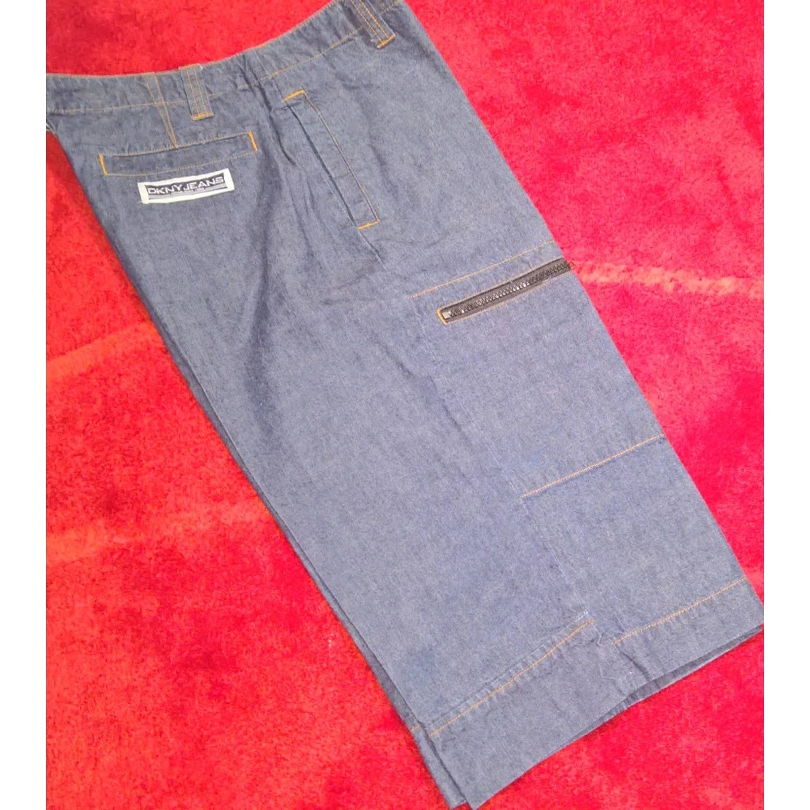 90's Vintage DKNY Long Loose Denim Shorts Sz 32