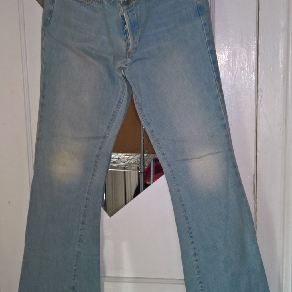 Vintage GAP Modern Flare Button Fly Light wash Jeans made in USA Sz 10