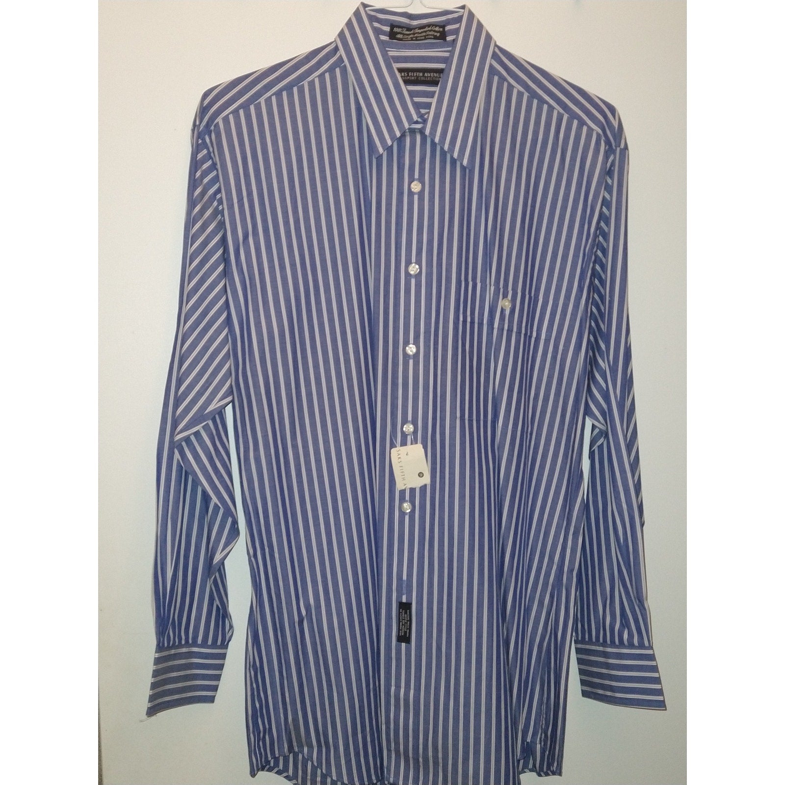 Vintage Saks NWT Classic Striped Dress Shirt Sz 15.5
