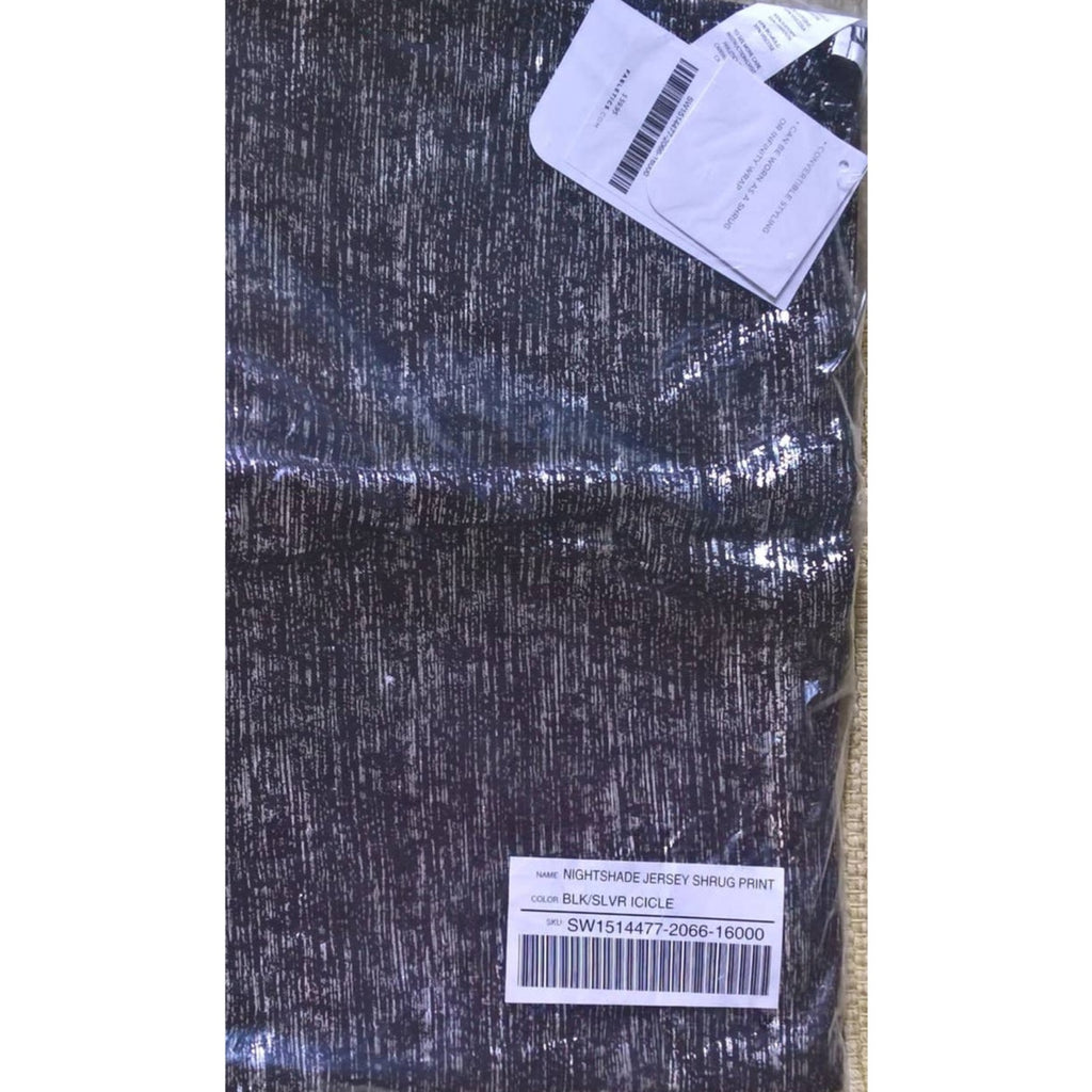 Fabletics NWT Nightshade Reversable Shrug / Infinity Scarf Blk&Silver
