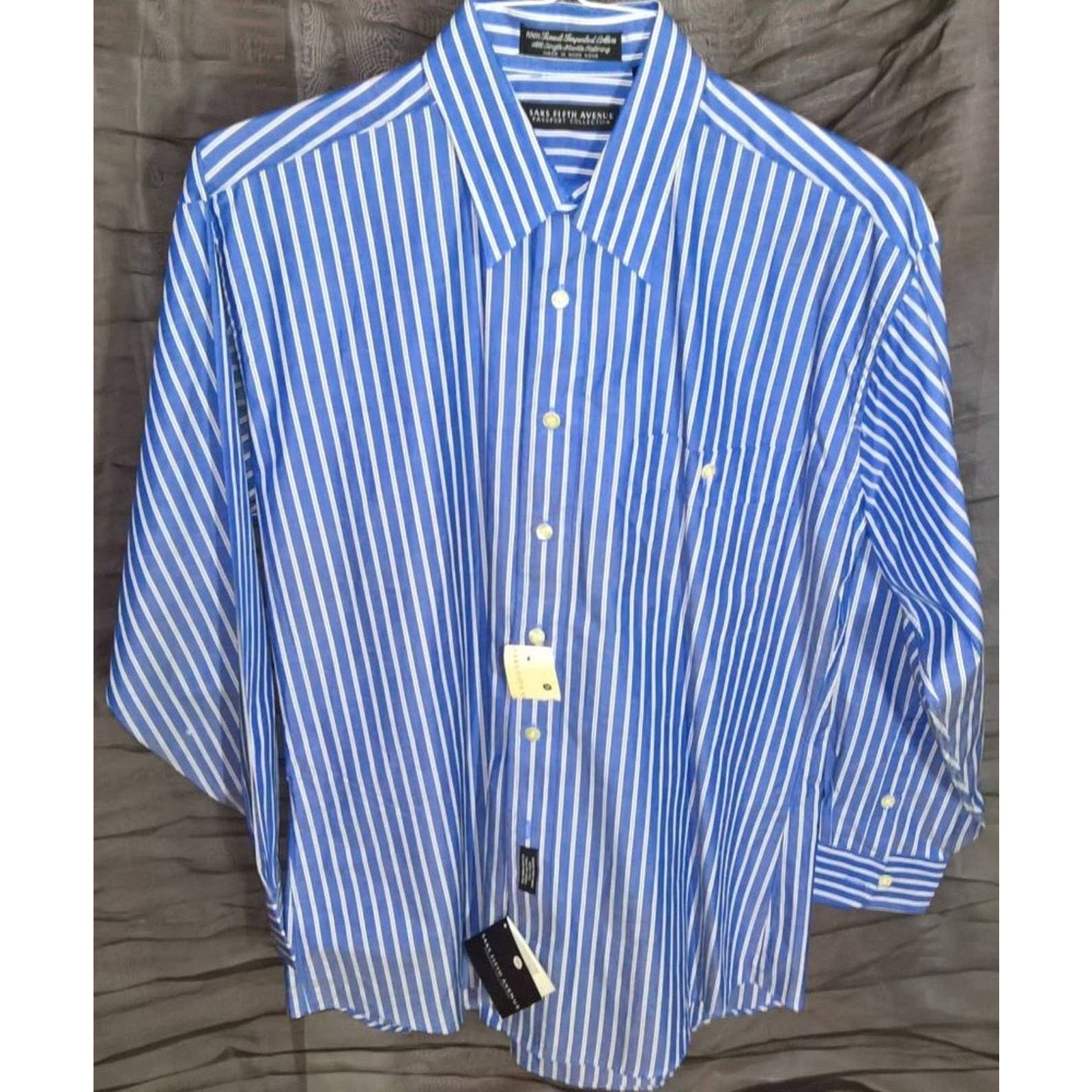 Vintage Saks NWT Classic Striped Dress Shirt Sz 15.5