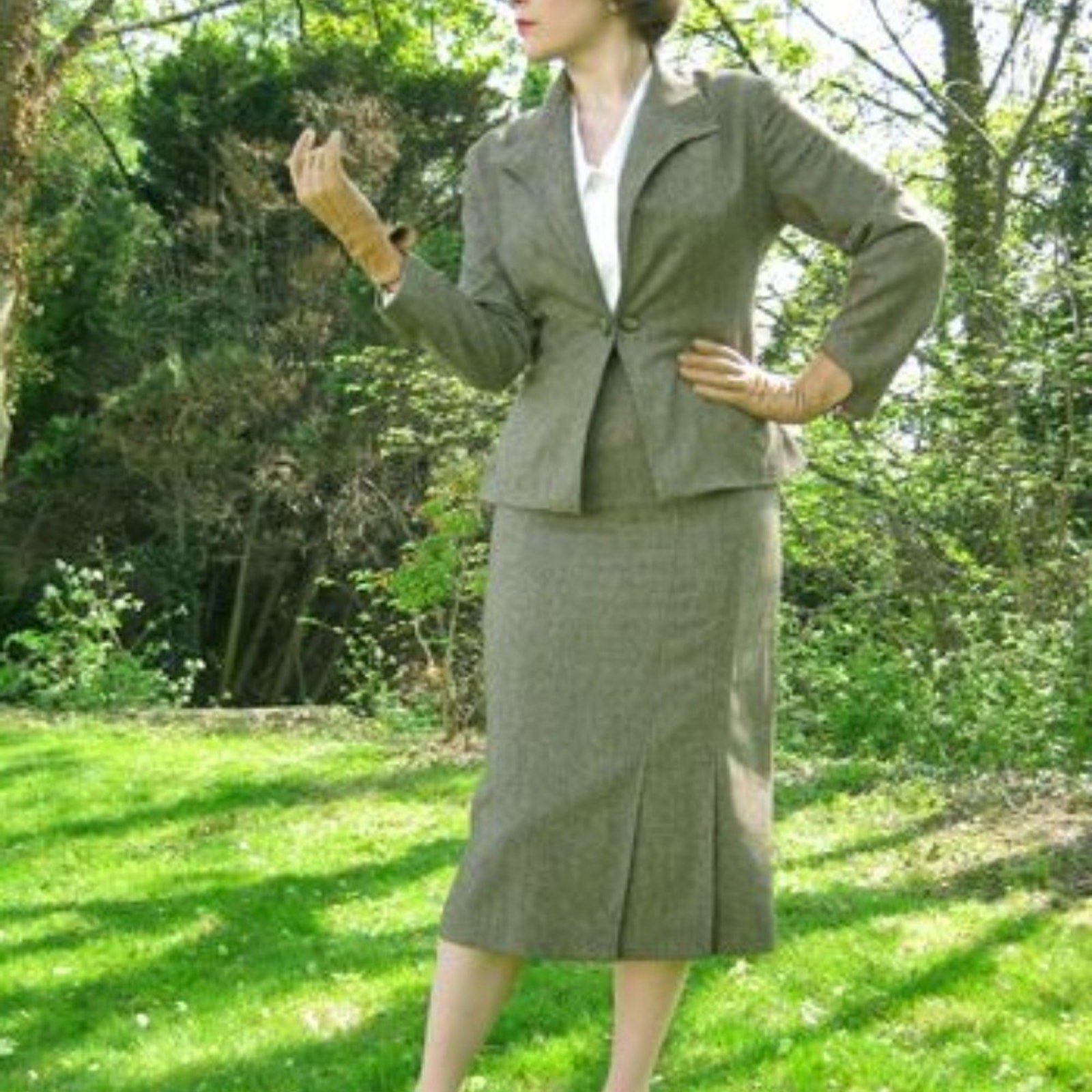 Vintage Zara Wool Skirt Pristine - 1930's Style  A line  beauty Sz 8