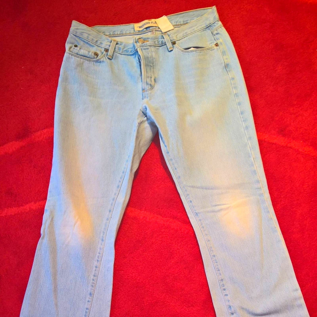 Vintage GAP Modern Flare Button Fly Light wash Jeans made in USA Sz 10