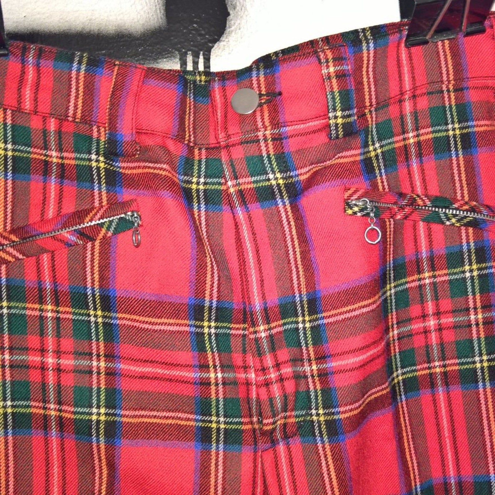 Vintage RARE NYFS 1993 Red Plaid Skinny wool NWOT 32x30