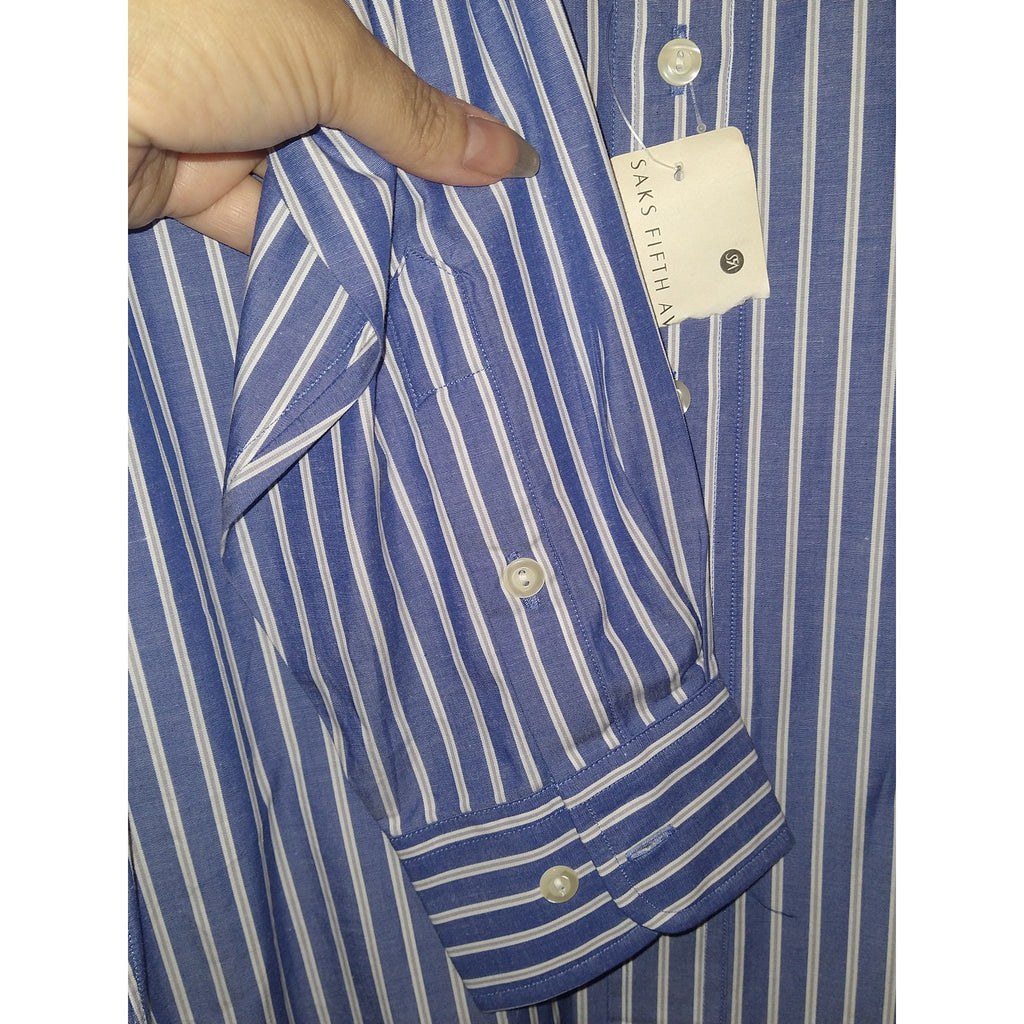 Vintage Saks NWT Classic Striped Dress Shirt Sz 15.5