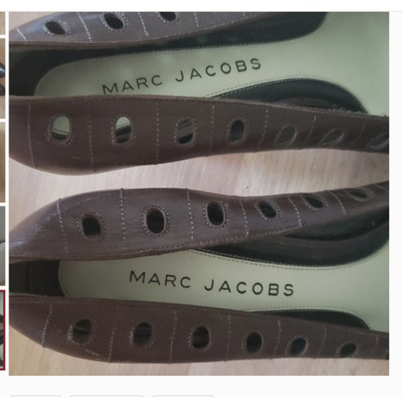 Marc Jacobs Vintage Brown Leather cutout Pumps Sz 40