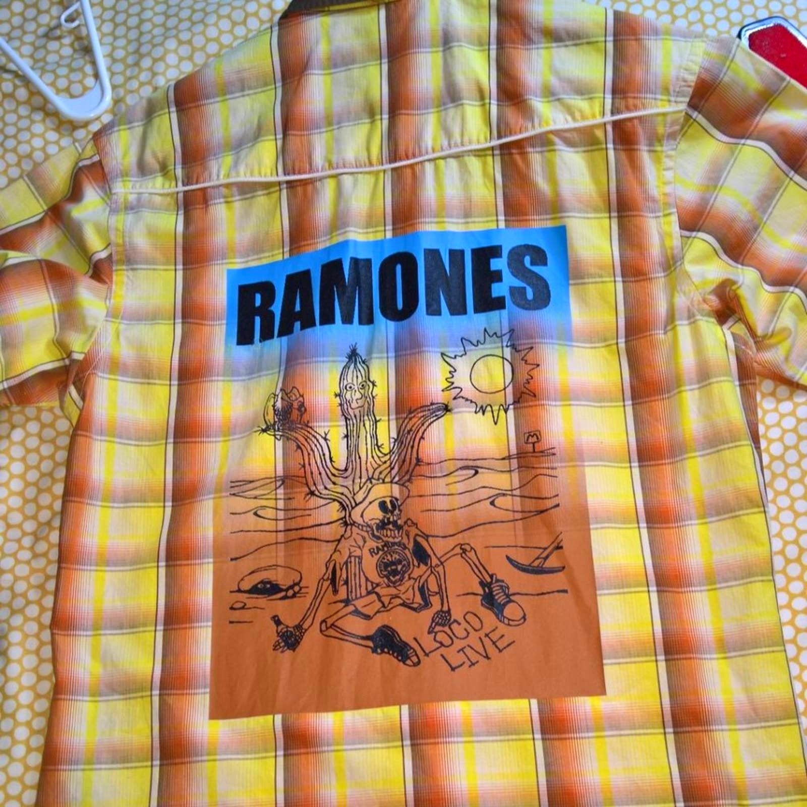 Dragon Fly "Ramones" Vinatge Short Sleeve Button Down Shirt Sz M