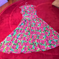 Vintage Classic Silhouette/Full Skirt/Rose Print Dress Sz 6/8