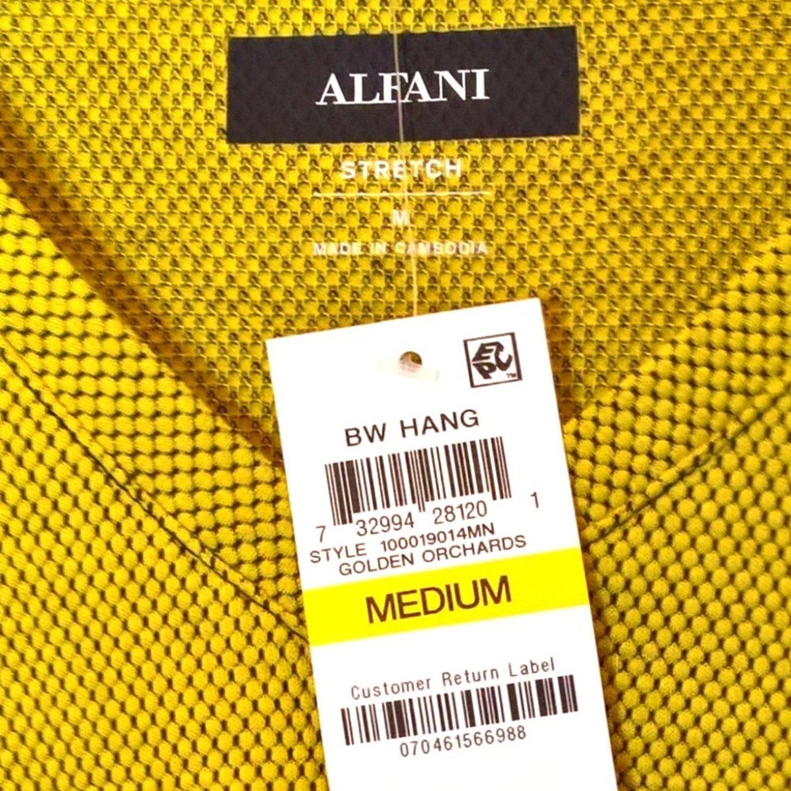Alfani NWT Bold Vneck Shirt with Stretch Sz M