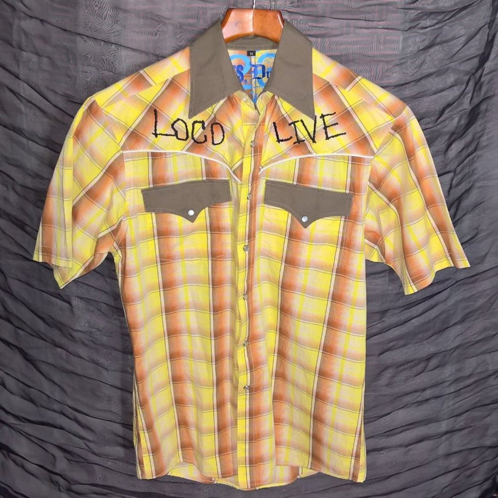 Dragon Fly "Ramones" Vinatge Short Sleeve Button Down Shirt Sz M