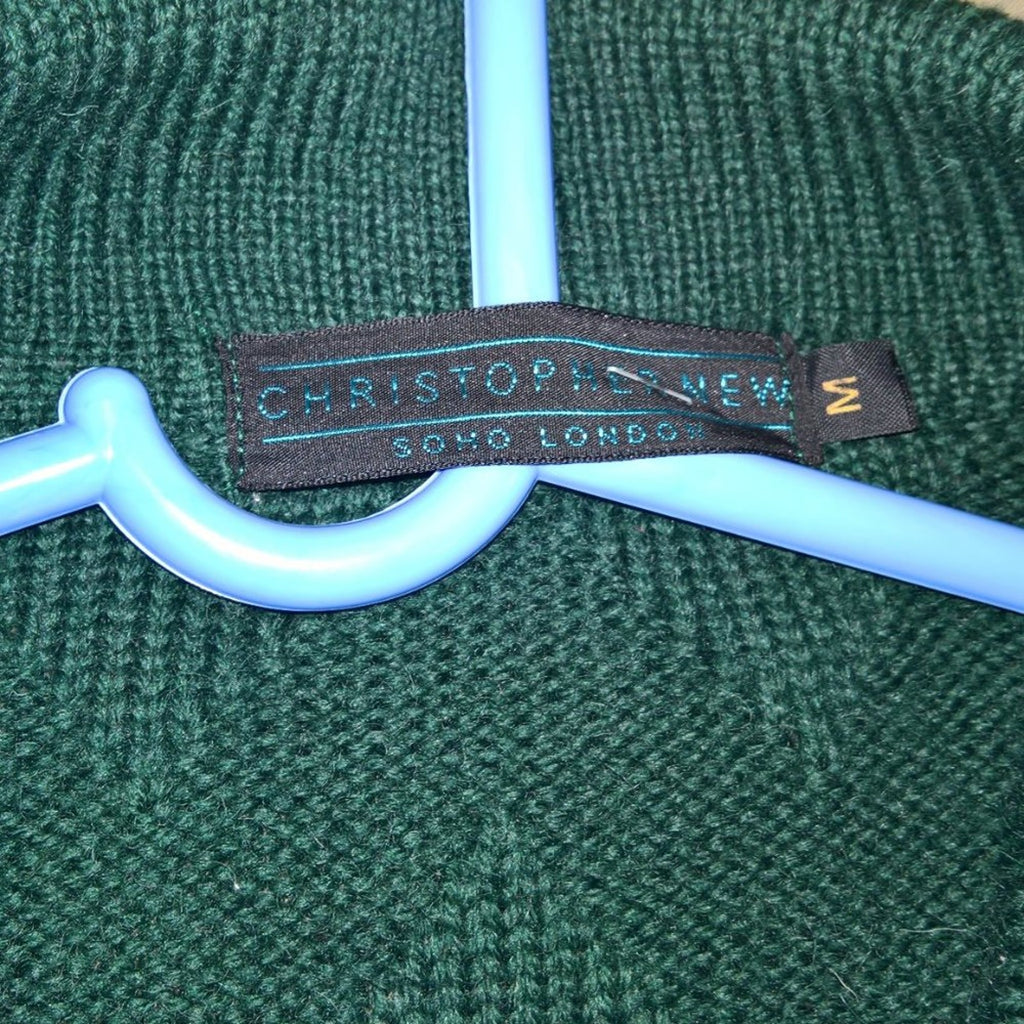 Vintage Collared 100% British Wool Zippered Sweater Sz M