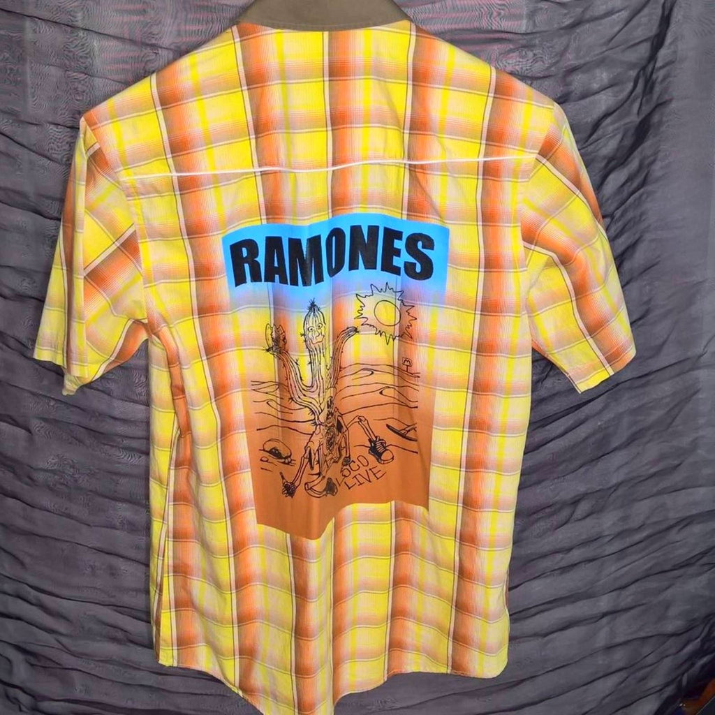 Dragon Fly "Ramones" Vinatge Short Sleeve Button Down Shirt Sz M
