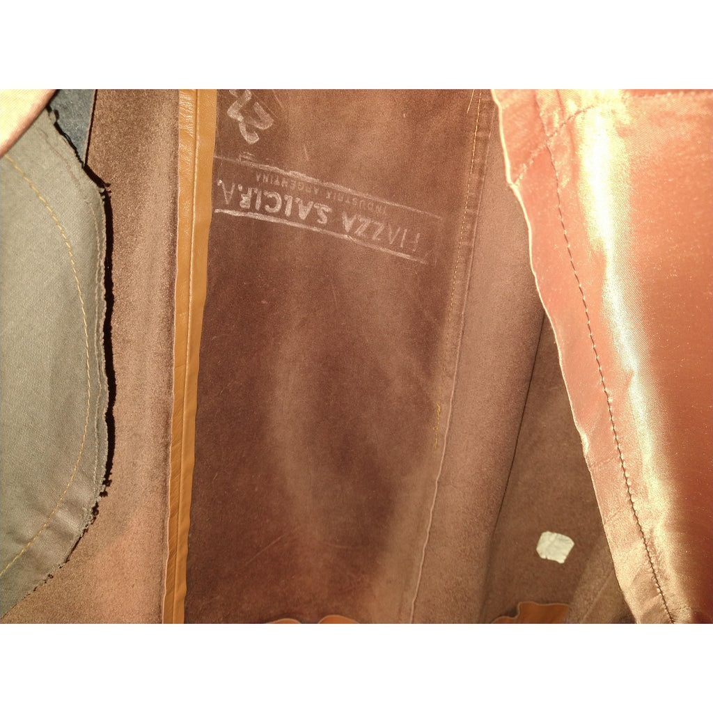 1970's Tan Camel leather Jacket w/ lining
