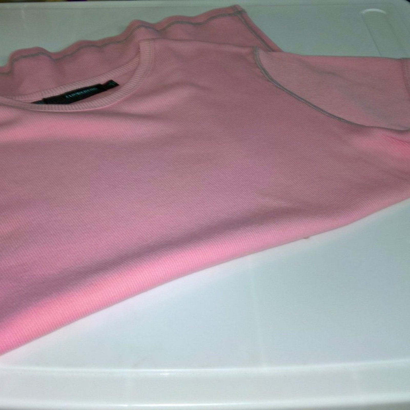 J. Lindeberg Men's Pink Ribbed Cotton Shirt SZ L