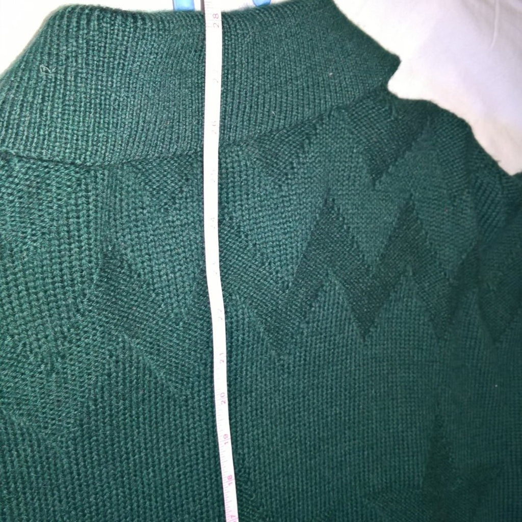 Vintage Collared 100% British Wool Zippered Sweater Sz M