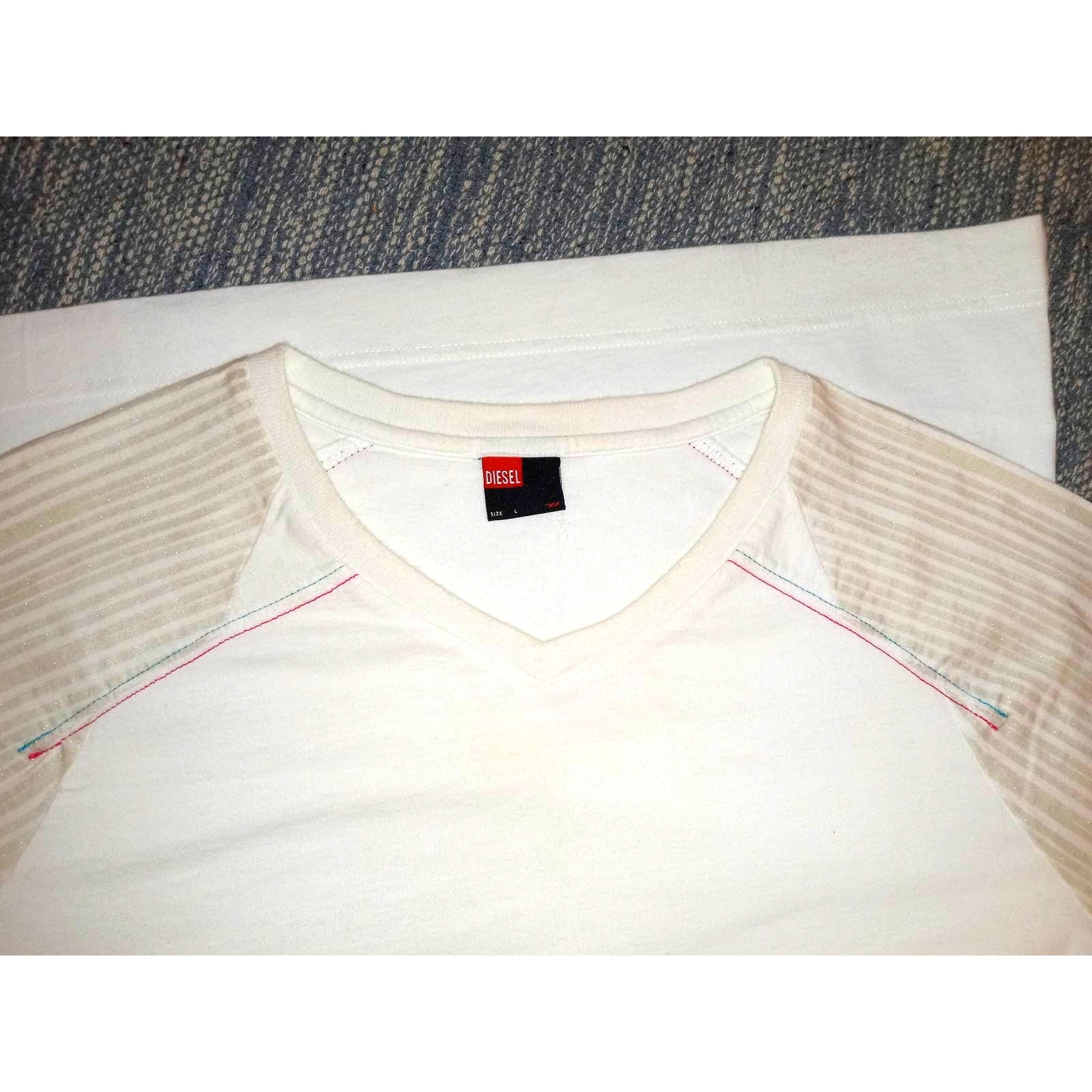 Vintage Diesel Sz L Long Sleeve White Tee