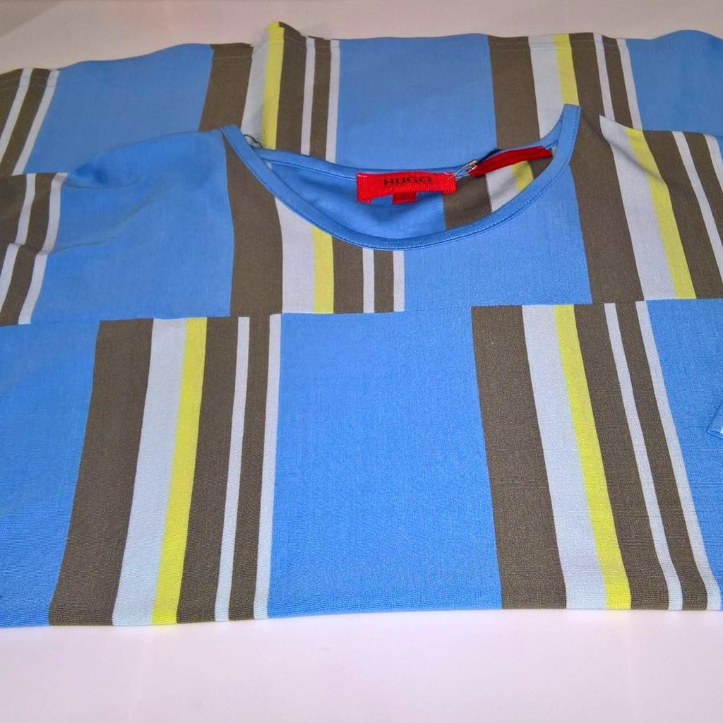 Hugo Boss Striped Denario Crew Neck Short Sleeve Shirt Men's Sz  M