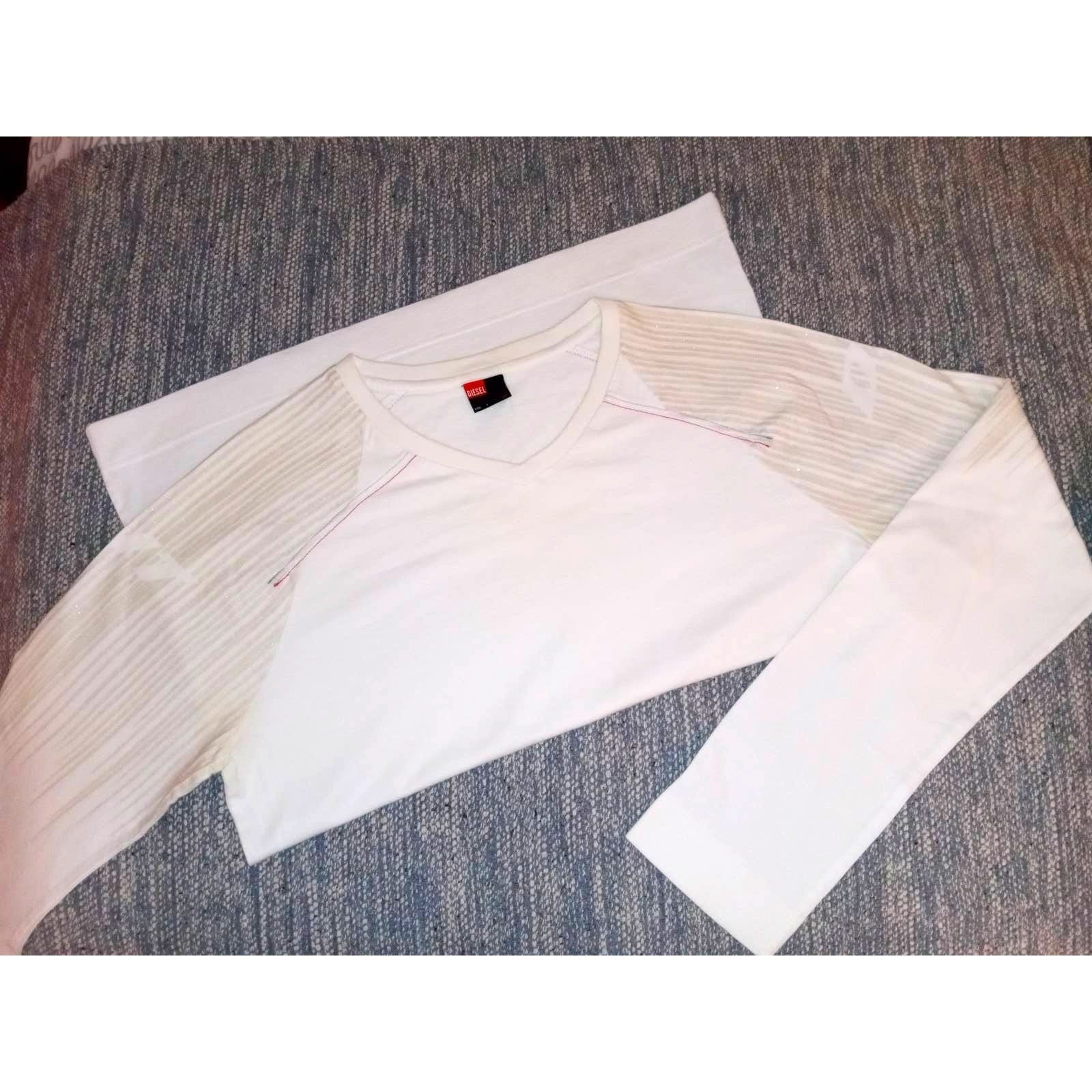 Vintage Diesel Sz L Long Sleeve White Tee