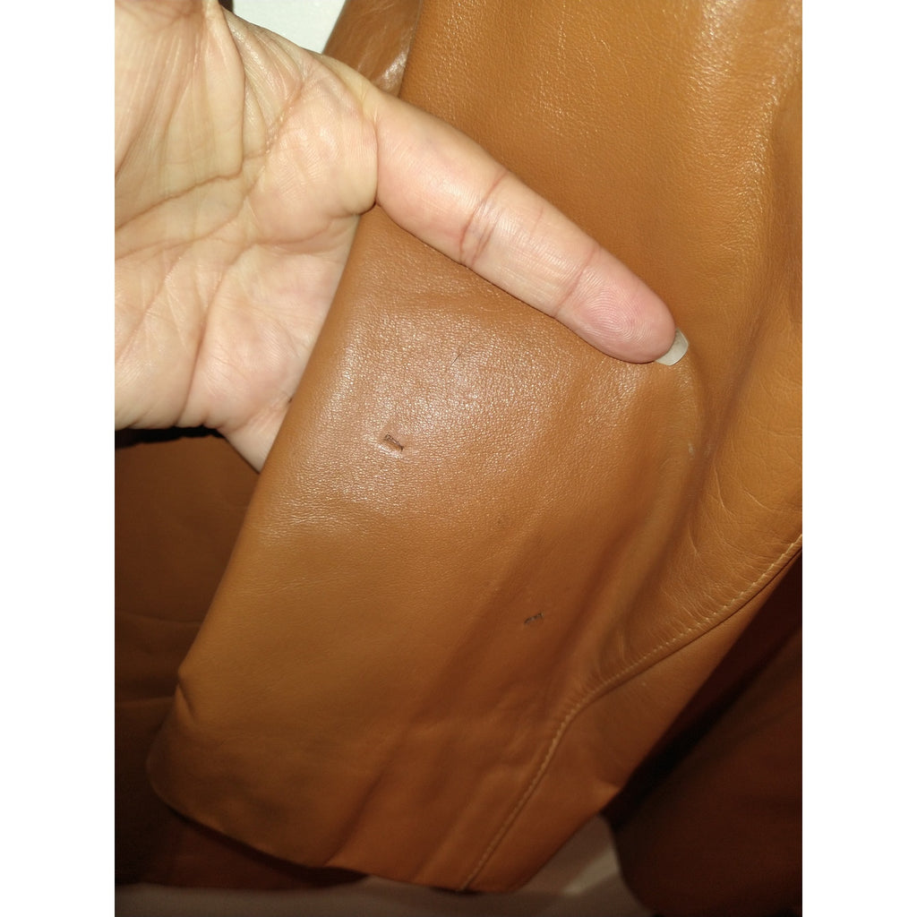 1970's Tan Camel leather Jacket w/ lining