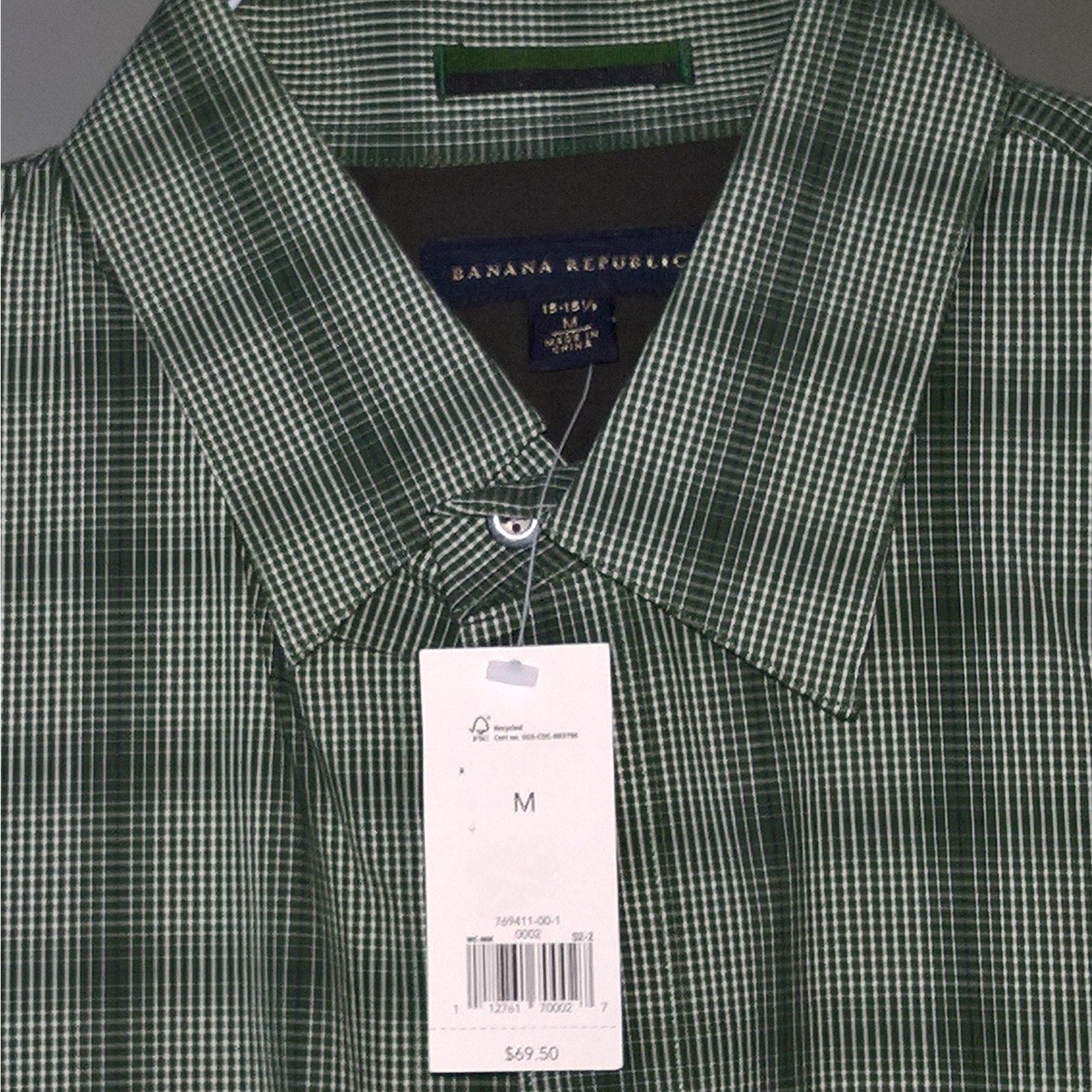 NWT Green Banana Republic Button Shirt - Sz 15.5