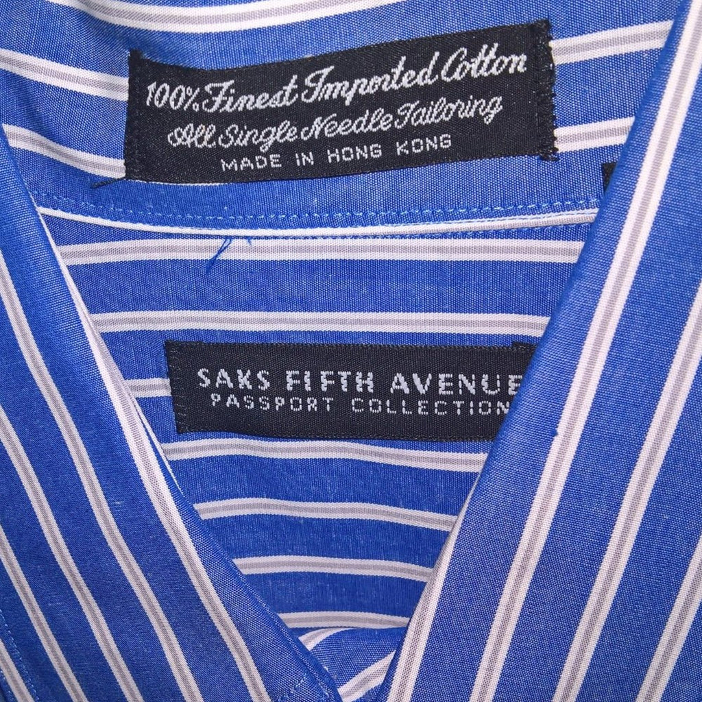 Vintage Saks NWT Classic Striped Dress Shirt Sz 15.5