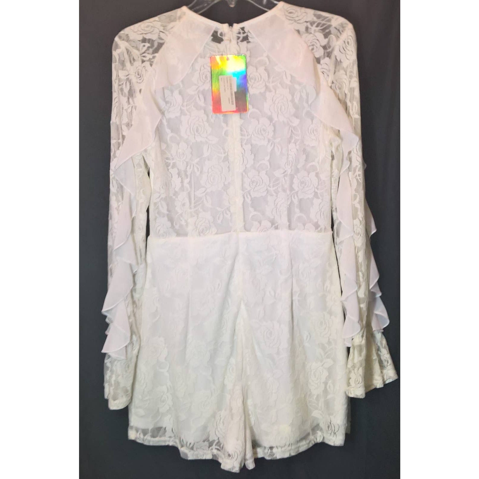 NWT Allyson Collection Frill Sleeve Lace Playsuit Sz L -