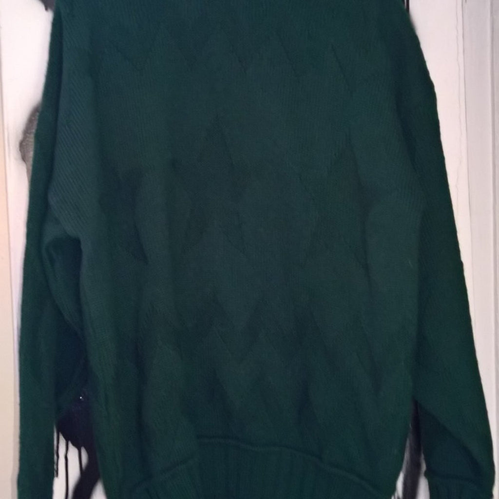 Vintage Collared 100% British Wool Zippered Sweater Sz M