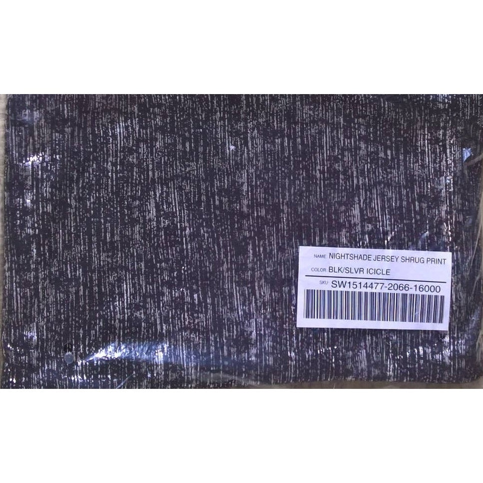 Fabletics NWT Nightshade Reversable Shrug / Infinity Scarf Blk&Silver